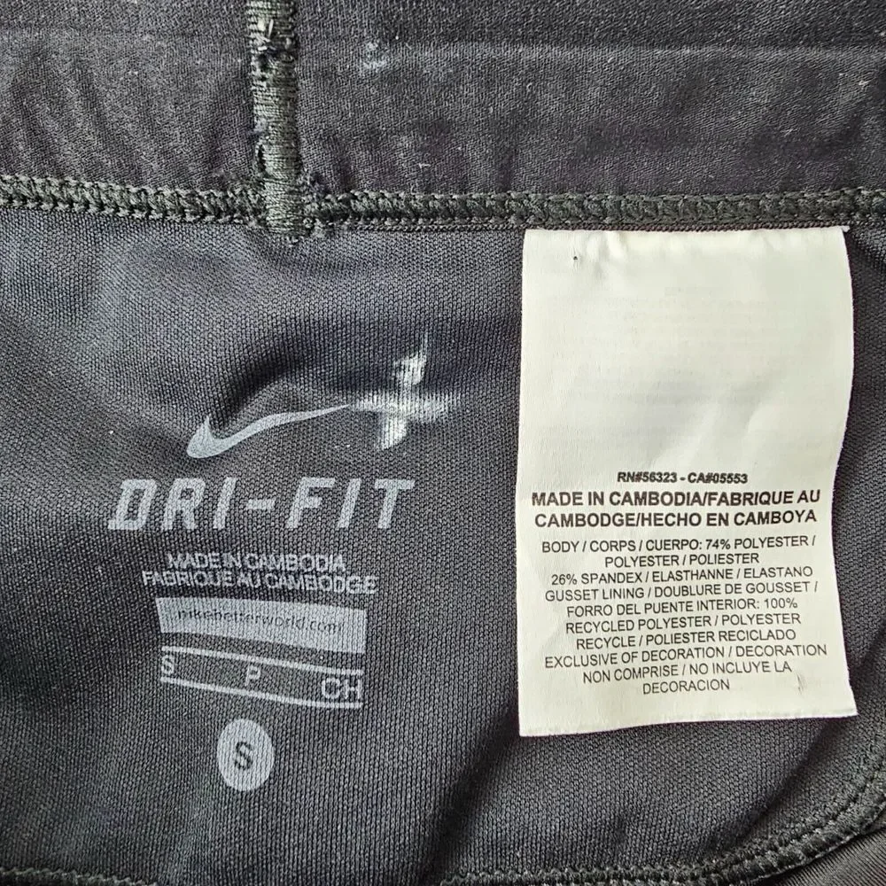 Nike Power Speed Women's Running Capris Size Small Black‎ Zip Pocket